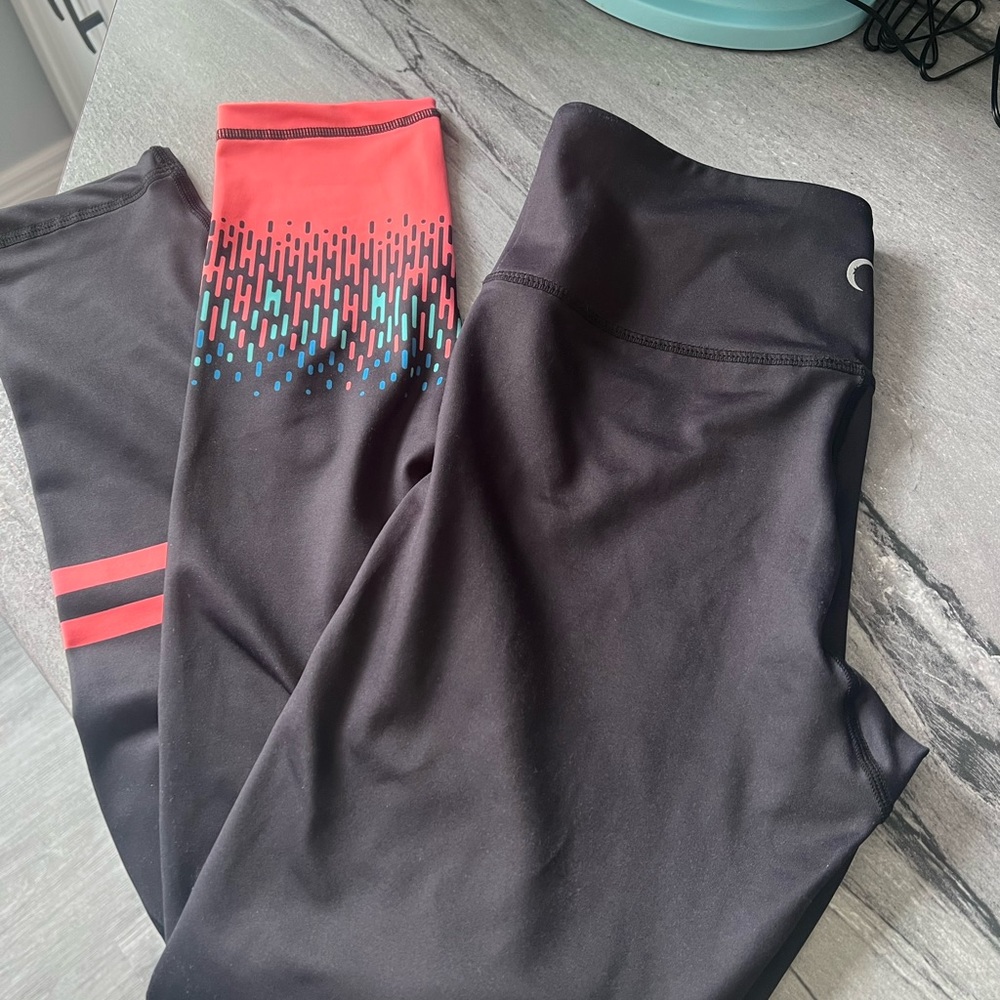 Zyia Active Coral Grid Light n Tight High Rise Leggings 7/8 Length size 6/8
